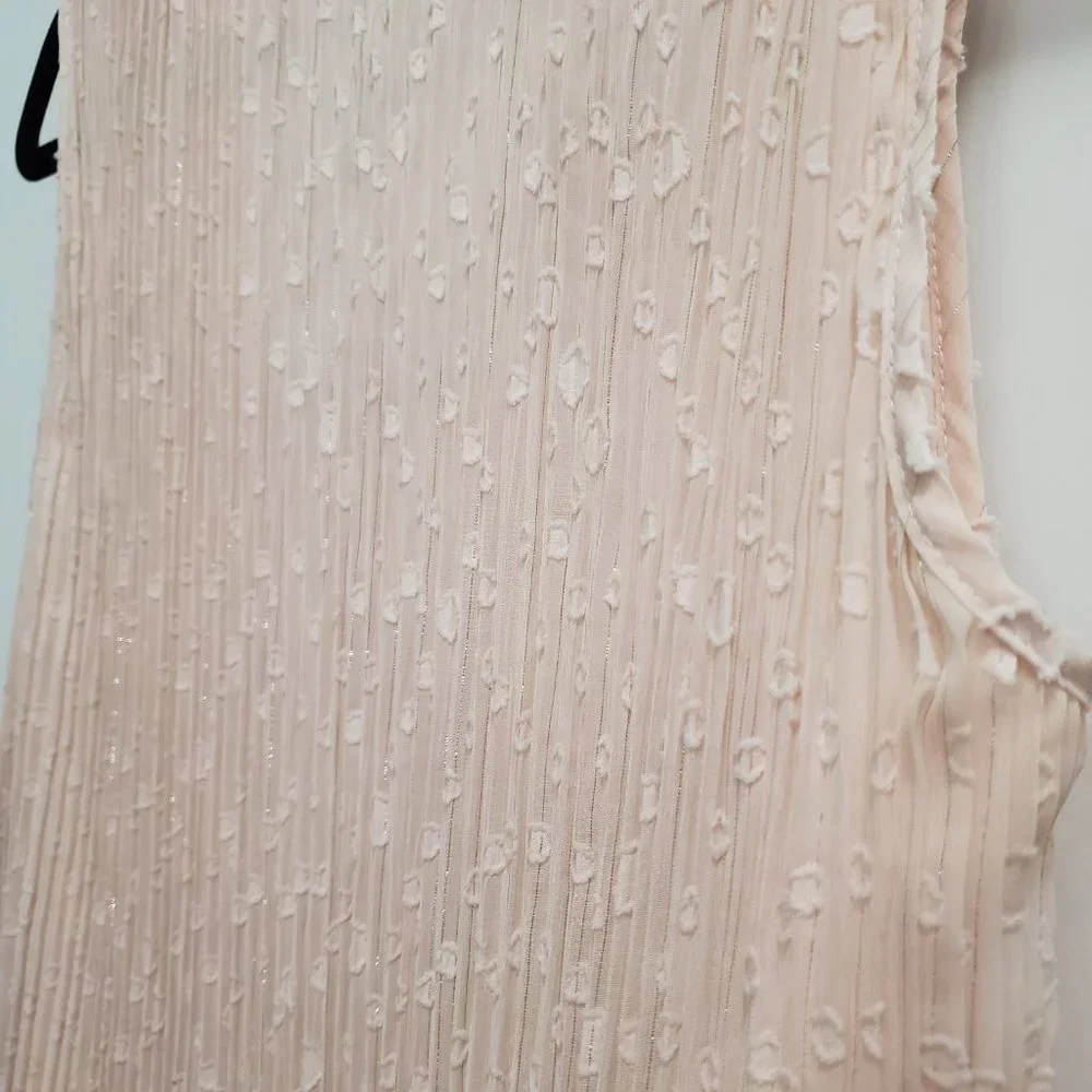 Nanette Lepore Blush Pink Sparkle Chiffon Midi-Length Cocktail Dress NWT - Picture 9 of 15
